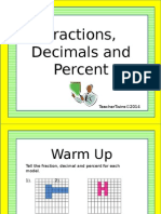 Fractions, Decimals and Percent: Teachertwins©2014