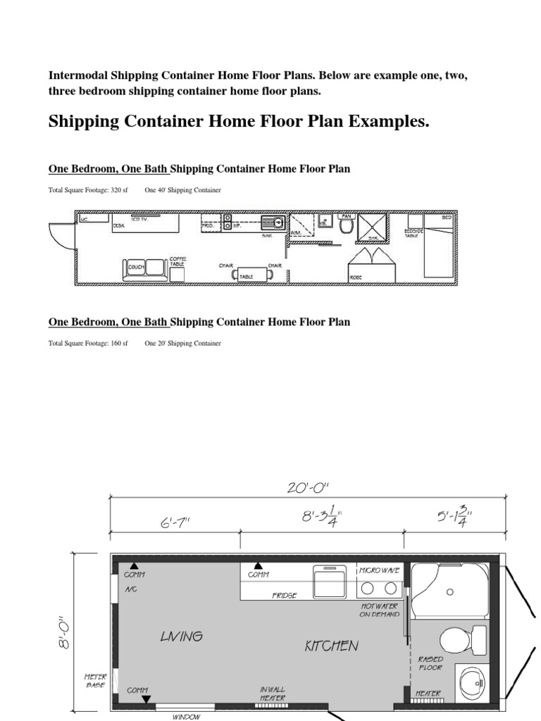 Intermodal Shipping Container Home Floor Plans