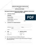 Application Form - Diploma SEN-RE