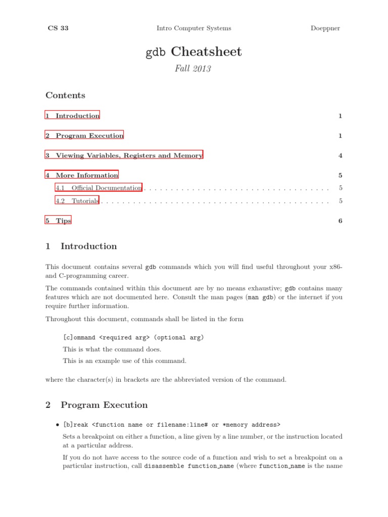 GD B Cheat Sheet | PDF | Subroutine | C (Programming Language)