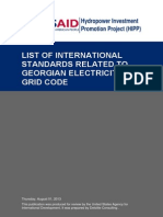 List of International Standards Related To Georgian Electricity Grid Code