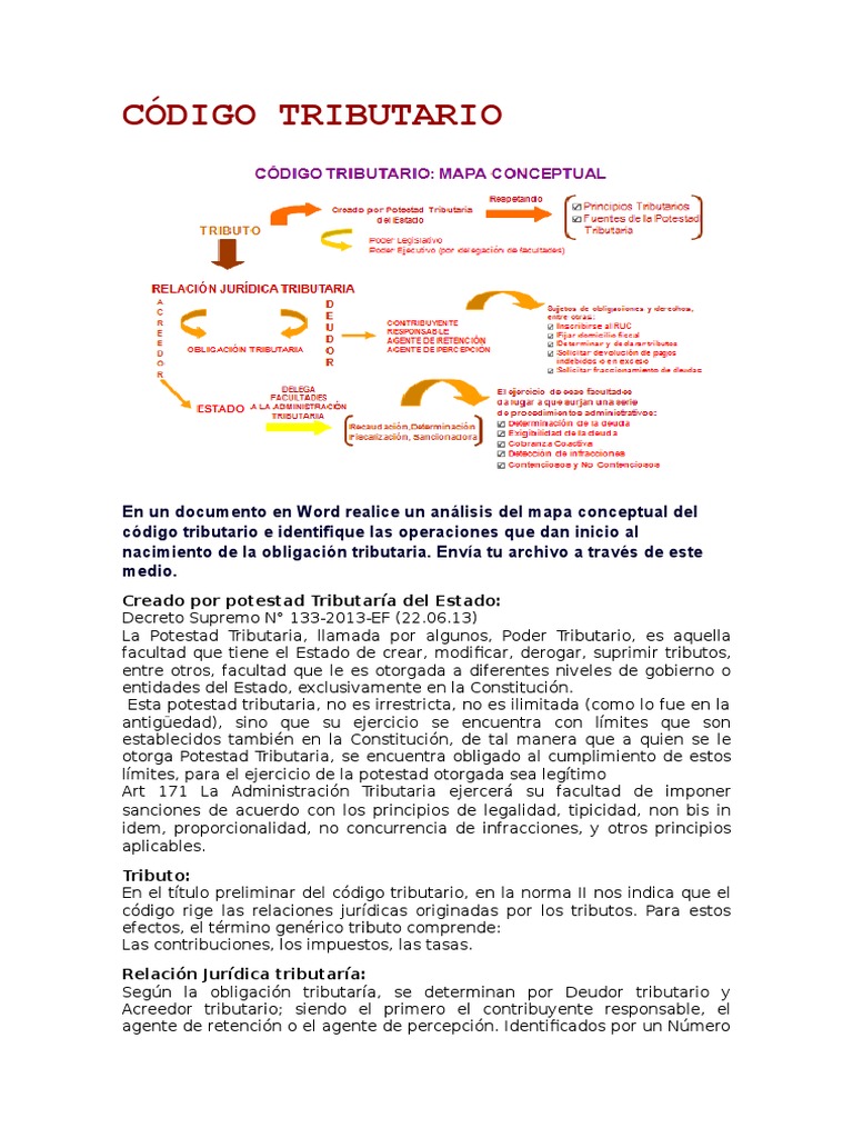 Análisis del Código Tributario y Obligaciones | PDF | Impuestos | Gobierno