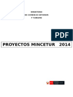 Proyectos Mincetur 2014: Ministerio de Comercio Exterior Y Turismo