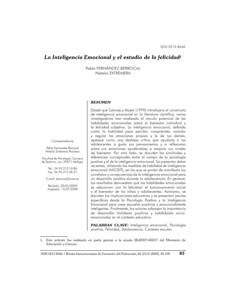 Estudio de La Felicidad | PDF | Relaciones personales, crianza y ...