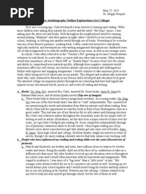 ashley cooke - literacy autobiography outline