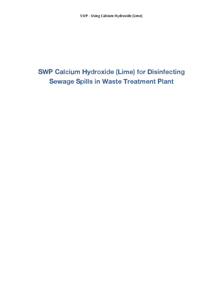 Lime SWP PDF Sewage Treatment Personal Protective Equipment