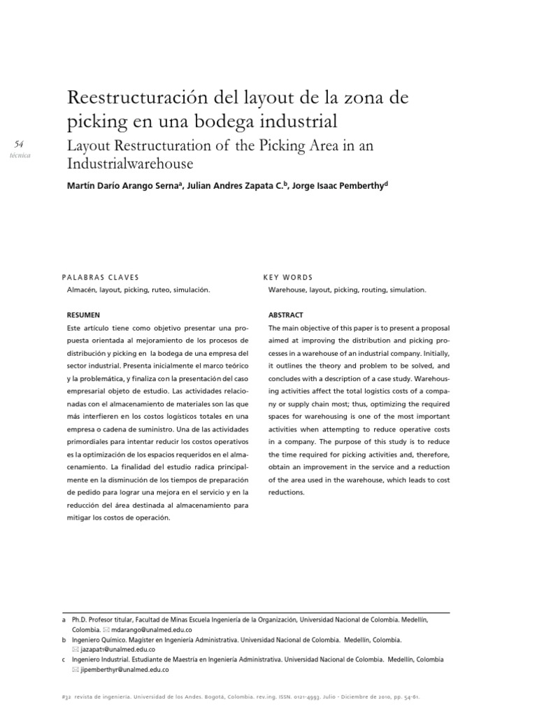 Reestructuración del Layout de Picking | PDF | Distribución (comercial ...