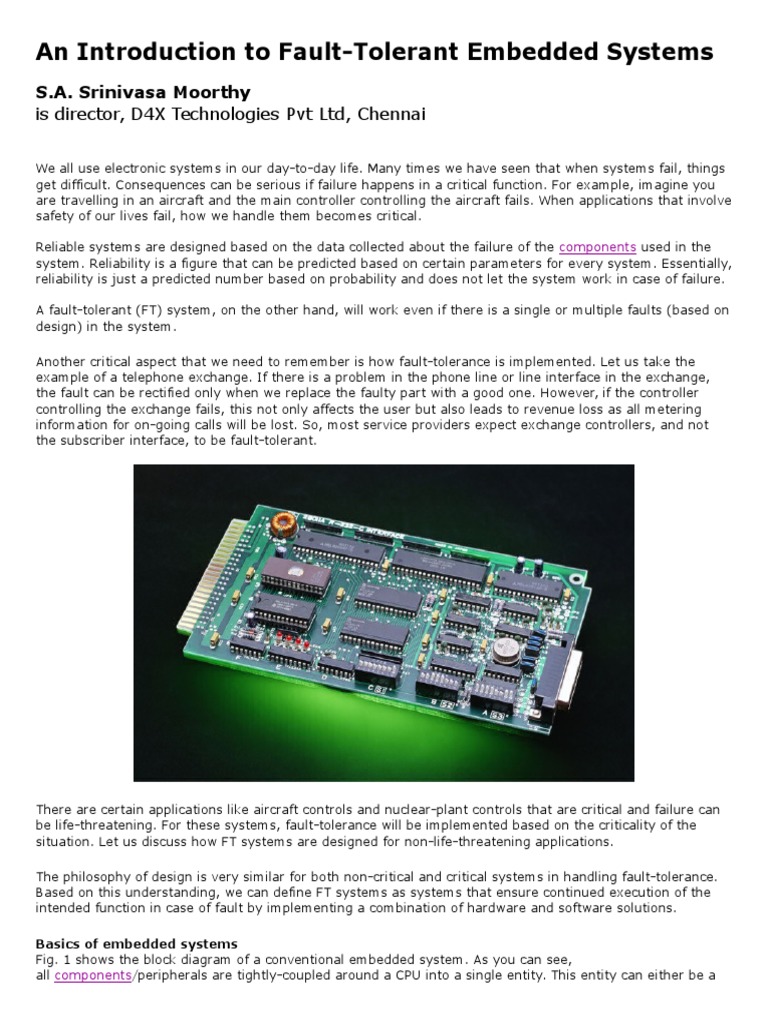 An Introduction To Fault | PDF | Fault Tolerance | Central Processing Unit