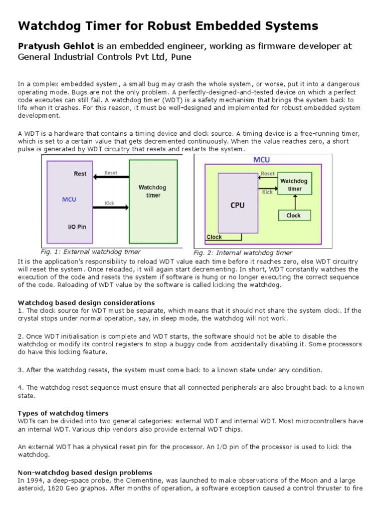 Watchdog Timer In Embedded System