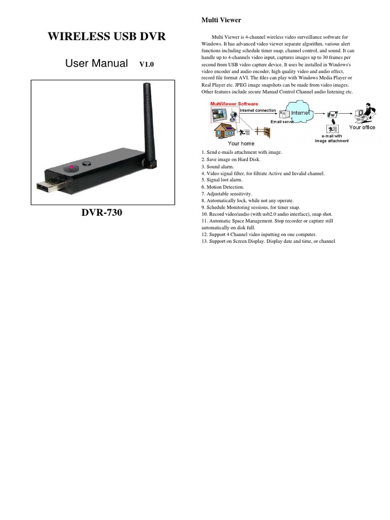 Wireless USB DVR User Manual | PDF | Digital Video Recorder | Video