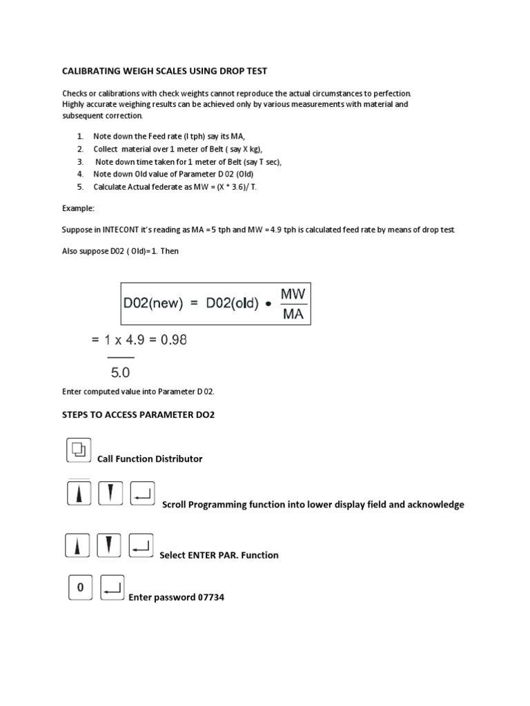 Belt Scale Calibration Using Drop Test | PDF | Technology & Engineering