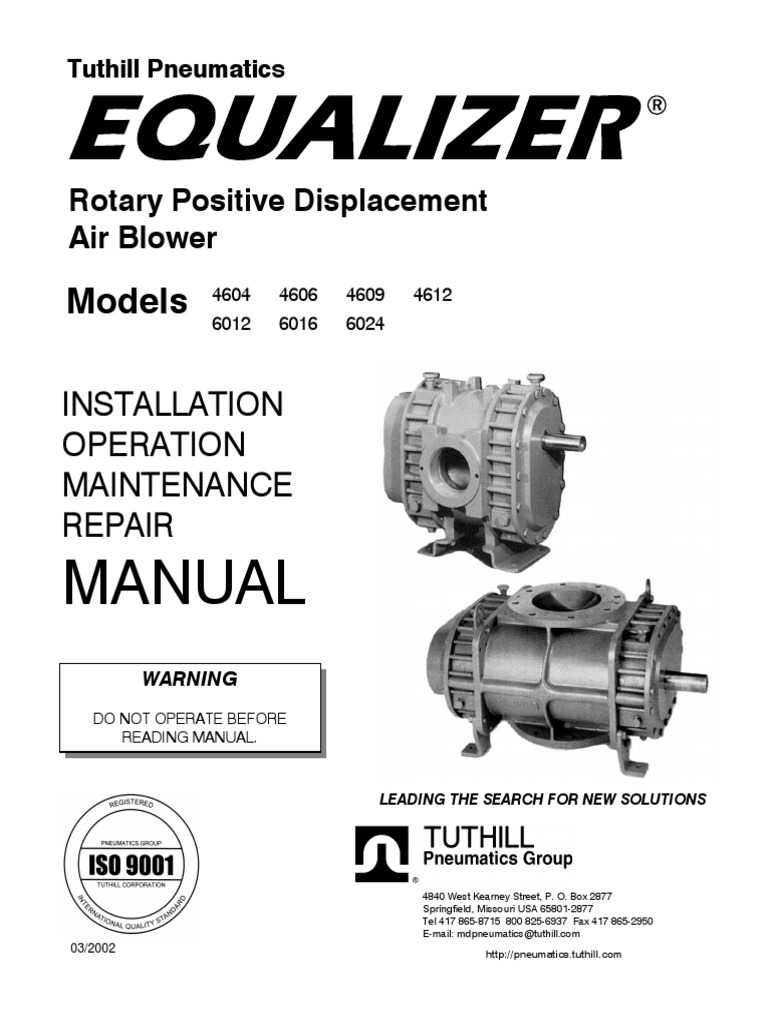 Tuthill Blower Manual EqualizerManual | Belt (Mechanical) | Gear