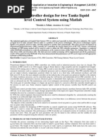 PID Controller Design For Two Tanks Liquid Level Control System Using Matlab