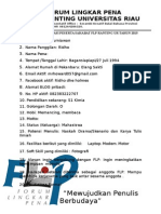 Formulir Pendaftaran FLP Ranting UR Dan UIN SUSQA Riau