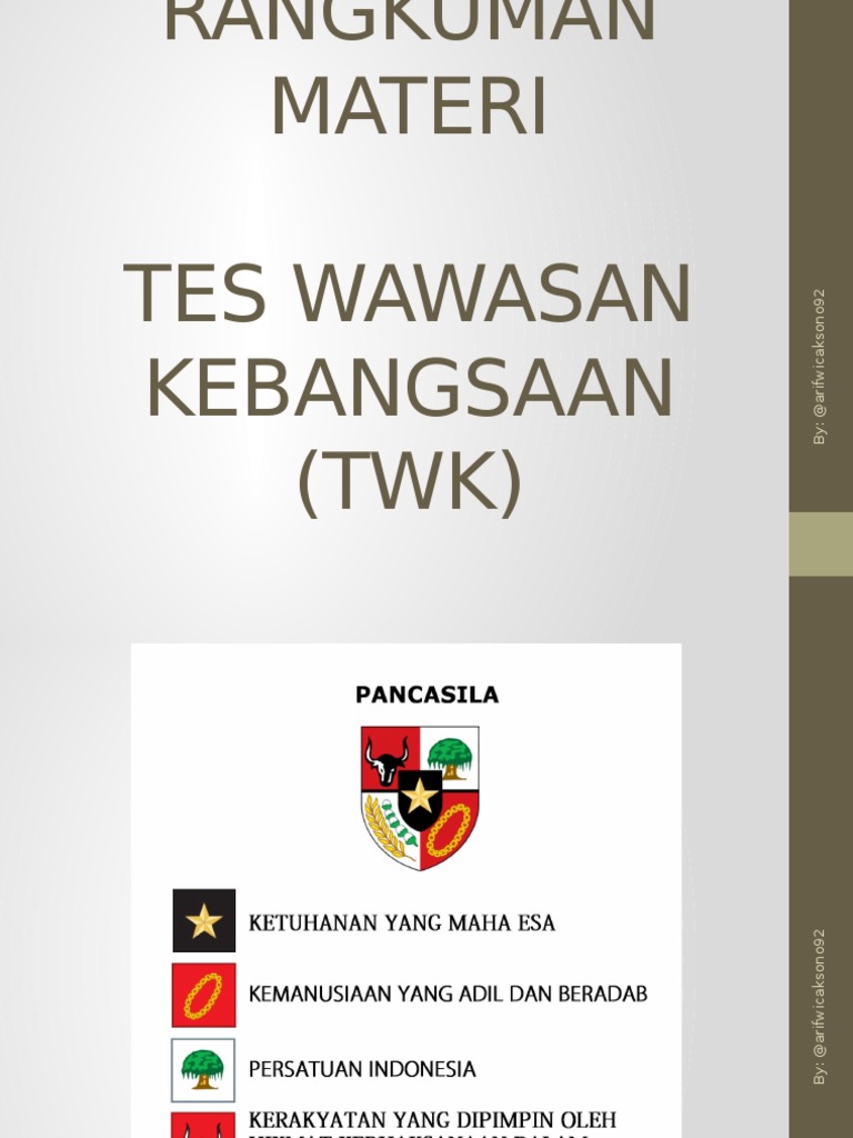 Ppt Bahan Materi Tes Wawasan Kebangsaan Twk