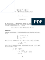 Quiz 14.7 & 14.8: M-273 - Multivariable Calculus
