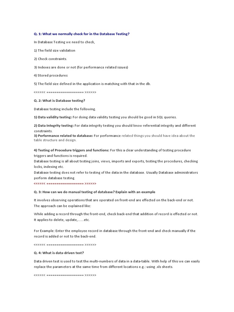 Database Testing Pdf Pdf Databases Database Index