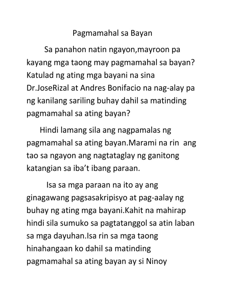 Pagmamahal Sa Bayan
