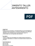 Procedimiento Taller de Mantenimiento