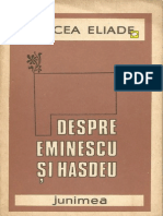 Mircea Eliade-Despre Eminescu Și Hașdeu-Editura Junimea (1987)