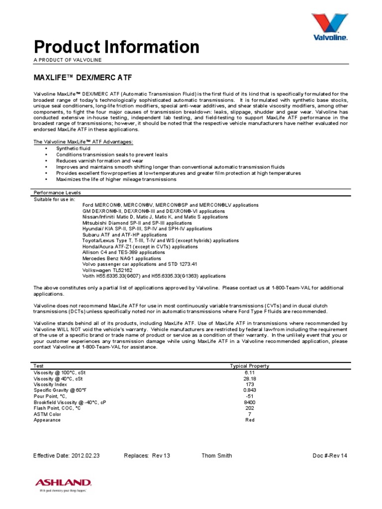 Valvoline Maxlife Atf Transmission Mechanics Vehicle Industry