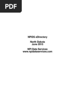 National Provider Identifier Data North Dakota June 2015