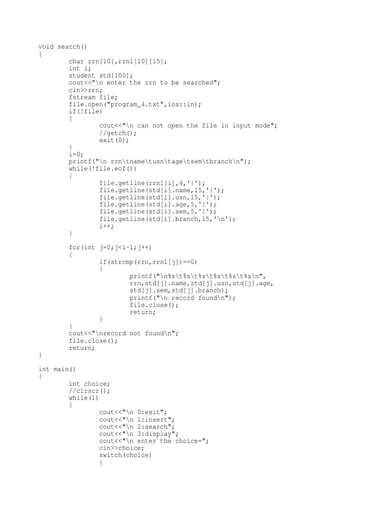 File Structures VTU LAB MANUAL PDF