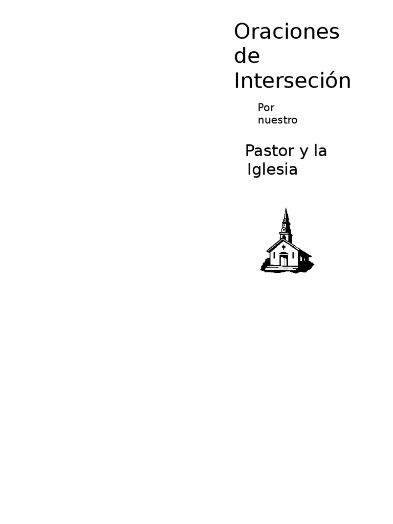 Oraciones de Intercesión Por Nuestro Pastor, Líderes e Iglesia PDF