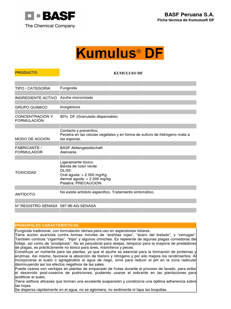 Kumulus Ficha Tecnica | Fungicida | Suelo