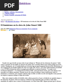 El Feminismo en La Obra de John Stuart Mill - Historiadores Histéricos