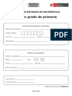 Prueba de Matematica Entrada 1er Grado PDF