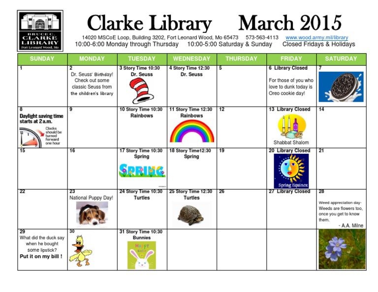 March Events at Clarke Library | PDF | Social Science