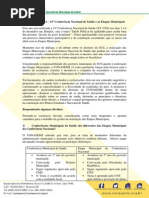 Nota Técnica do Conasems - 15ª Conferencia Nacional de Saude