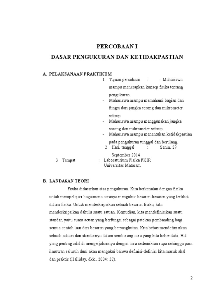 Fisika Dasar Alat Ukur