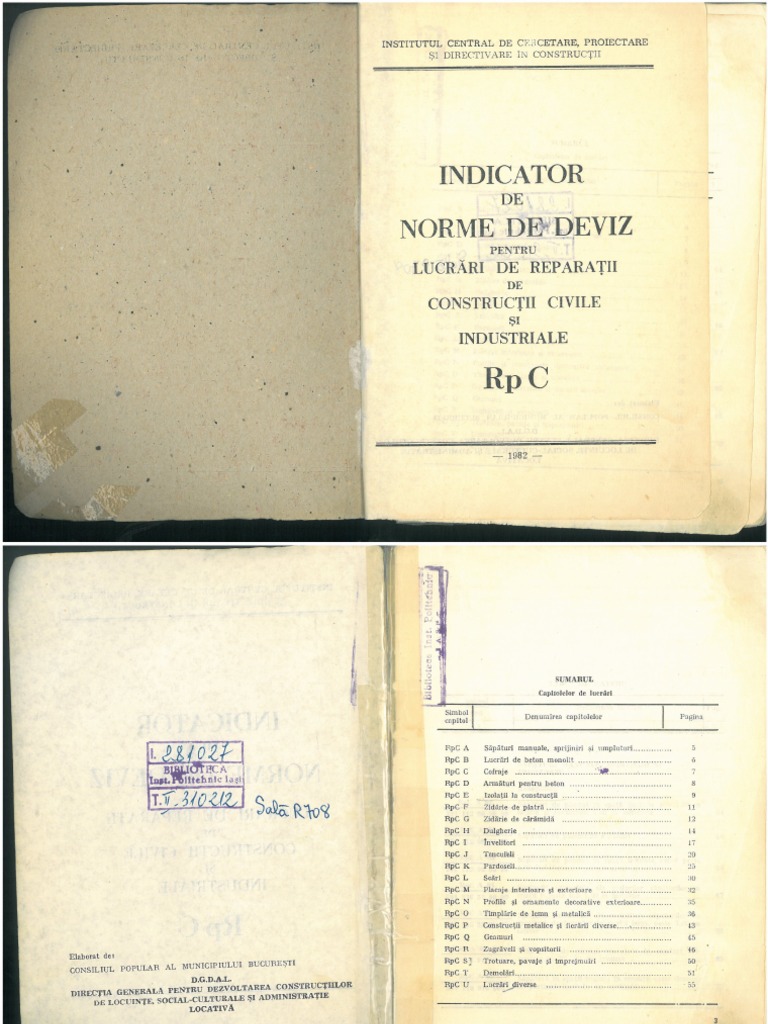 Norme Deviz RPC - Lucrari de Reparatii Constructii Civile Si ...