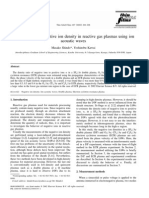 Ion acoustic wave method for measuring negative ion density in reactive gas plasmas