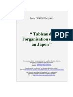 Émile Durkheim - Tableau de l'Organisation Sociale Au Japon (1902)