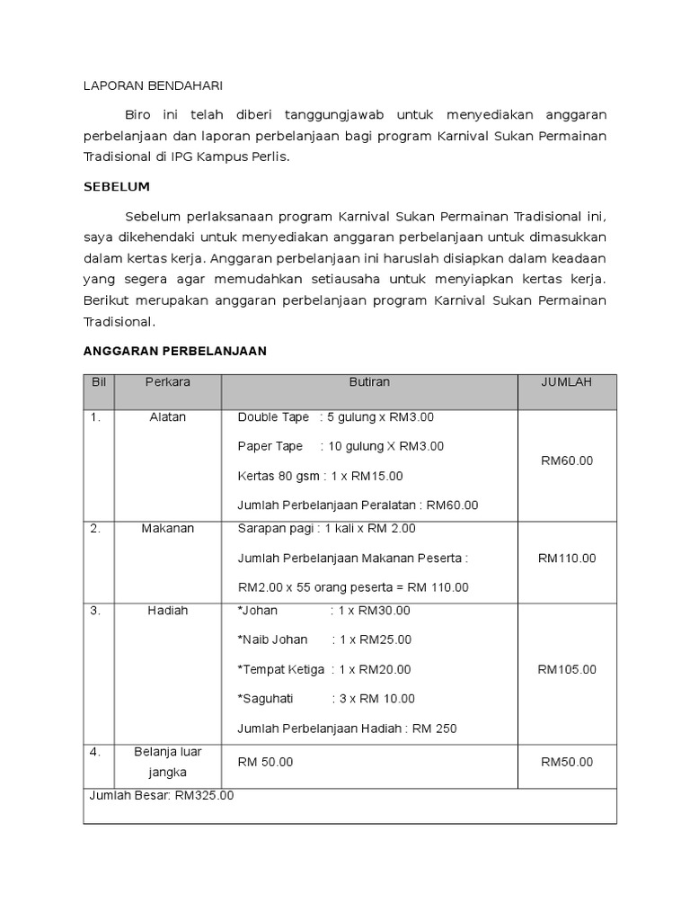 Laporan Bendahari PDF