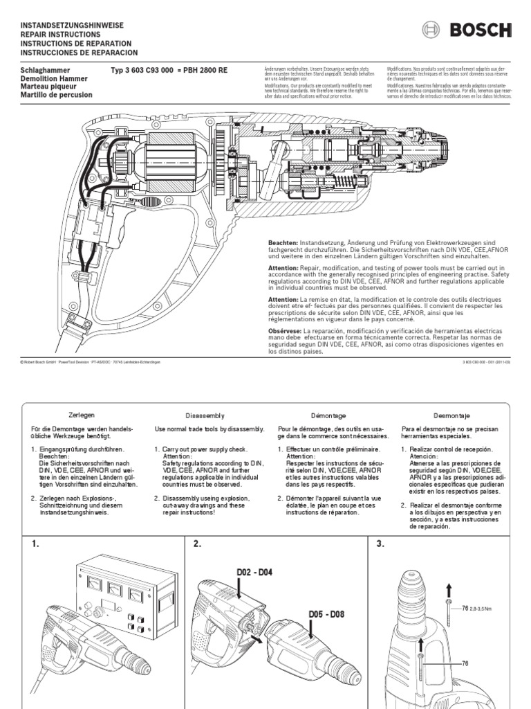 Instructiuni Reparatie PBH 2800 RE | PDF