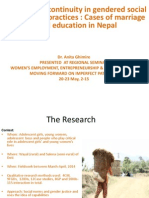 Changes and Continuity in Gendered Social Norms and Practices: Cases of Marriage and Education in Nepal by Anita Ghimire