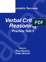 Psychometric Success Verbal Ability - Critical Reasoning Practice Test 1