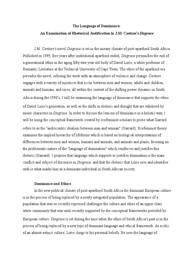 Disgrace coetzee essay 05 image