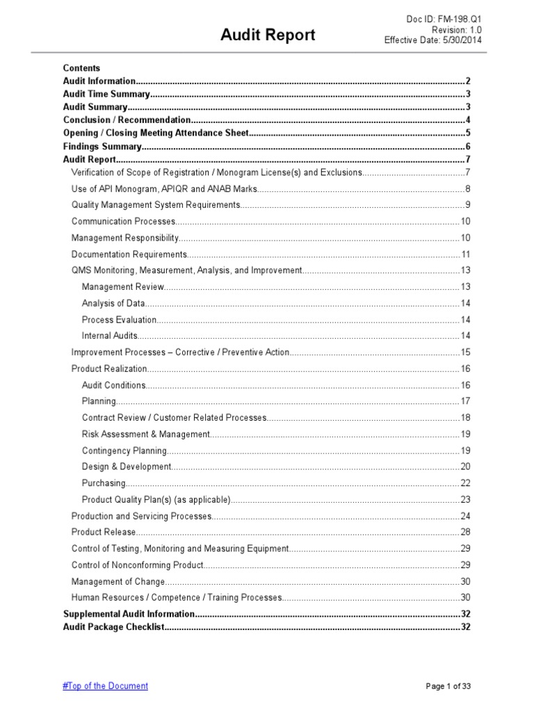 API Audit Report Summary | PDF | Verification And Validation | Audit
