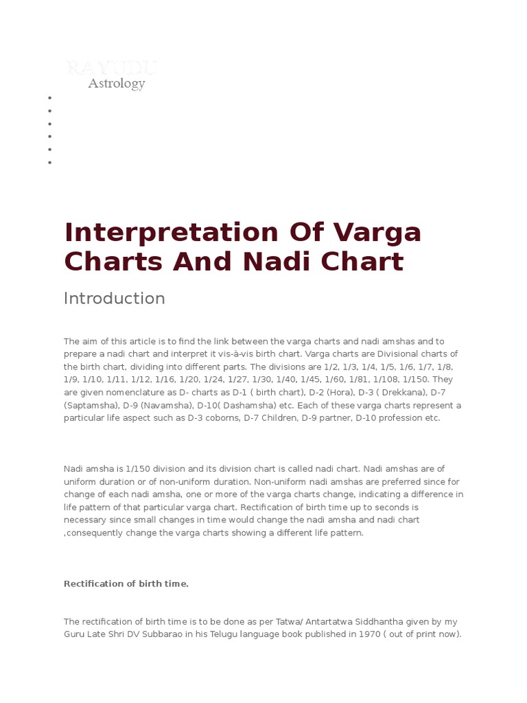Interpretation of Varga Charts | PDF | Planets In Astrology | Superstitions