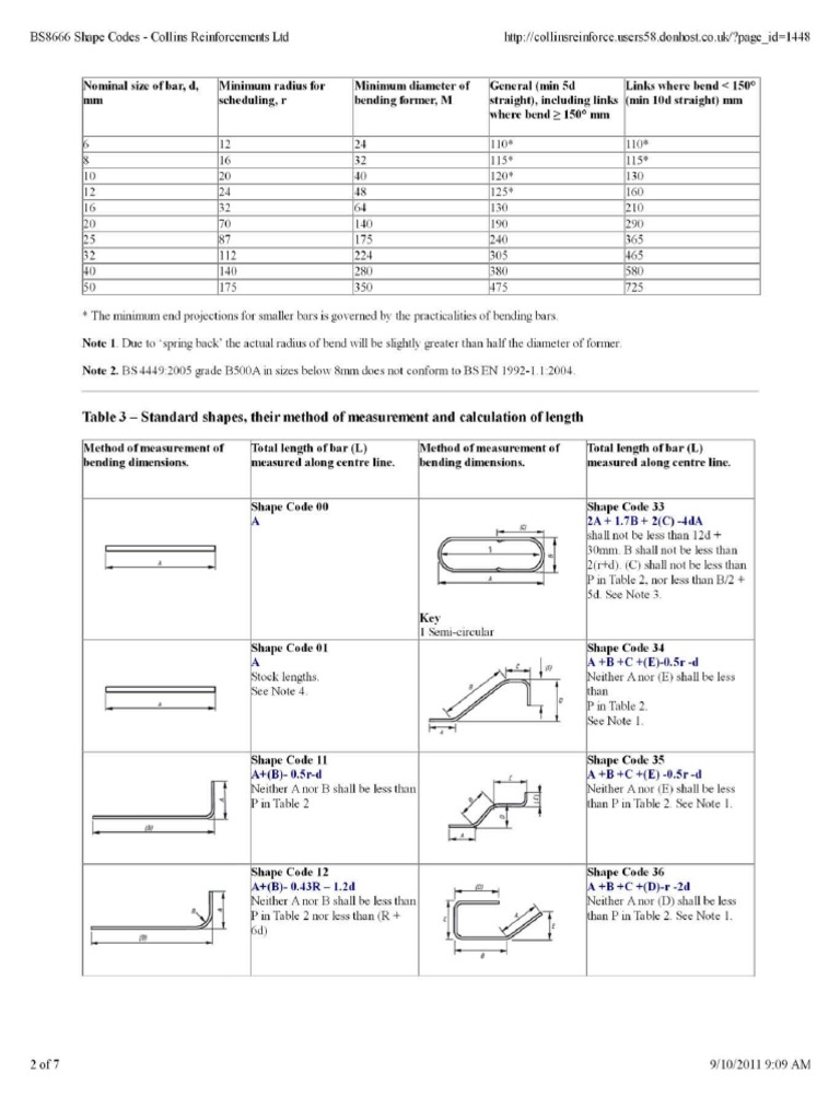 BS 8666 Shape Codes and Dimensions | PDF | Angle | Space