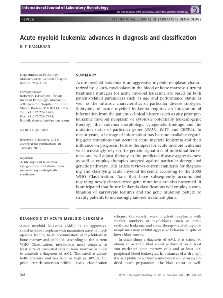 Advances in Acute Myeloid Leukemia Diagnosis | PDF | Cell Biology ...