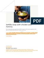 Tortilla Soup With Chicken and Hominy