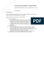 Determinación de Ácido Ascórbico y Ácido Cítrico