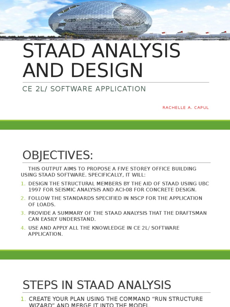 STAAD Analysis for Five-Storey Office Building | PDF | Parameter ...