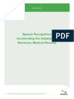 Speech Recognition: Accelerating The Adoption of Electronic Medical Records